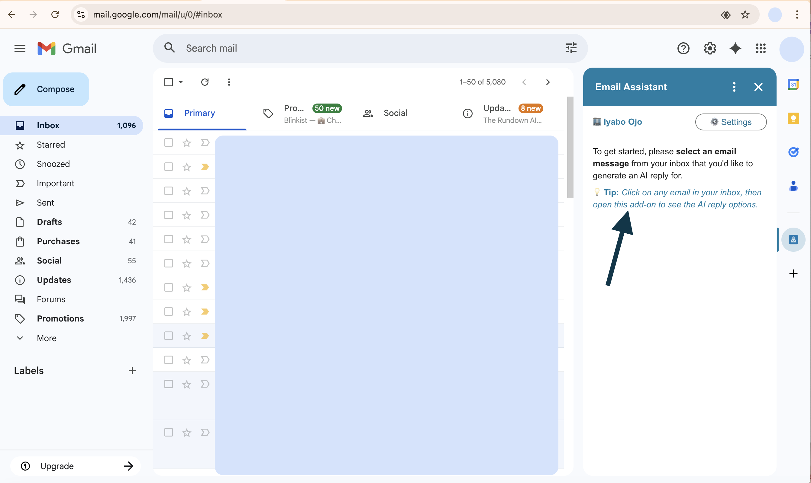 Guide View - Select Email
